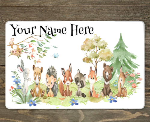 Woodland Animal Personalised Placemat, Custom Name Placemat, Cus